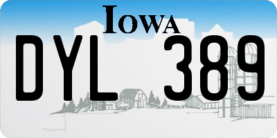 IA license plate DYL389