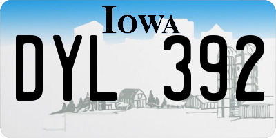 IA license plate DYL392