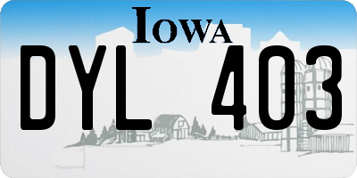 IA license plate DYL403