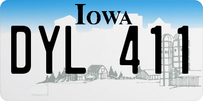 IA license plate DYL411