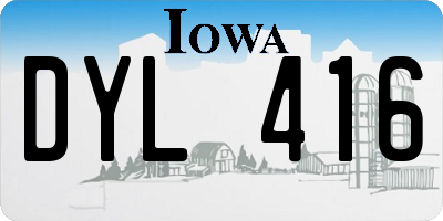 IA license plate DYL416