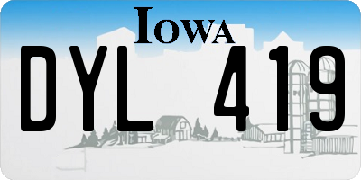 IA license plate DYL419