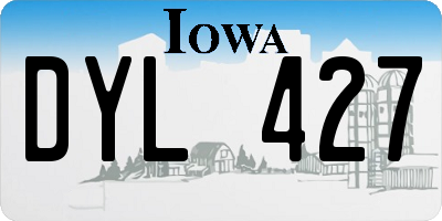IA license plate DYL427