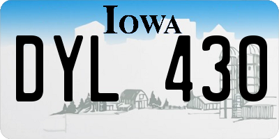 IA license plate DYL430