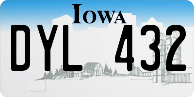 IA license plate DYL432