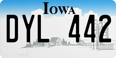 IA license plate DYL442