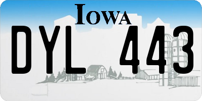 IA license plate DYL443