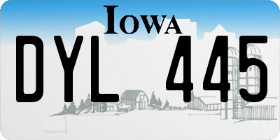 IA license plate DYL445