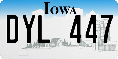 IA license plate DYL447