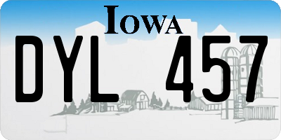 IA license plate DYL457