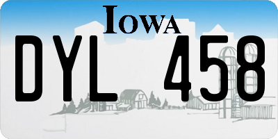 IA license plate DYL458