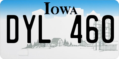 IA license plate DYL460