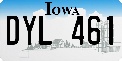 IA license plate DYL461