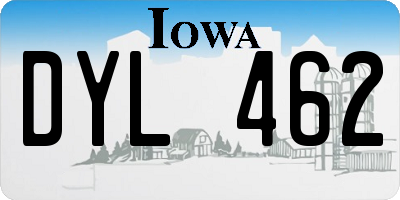 IA license plate DYL462