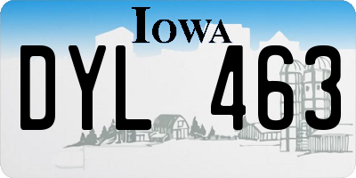 IA license plate DYL463