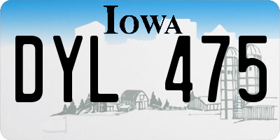 IA license plate DYL475