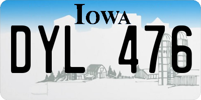 IA license plate DYL476