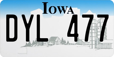 IA license plate DYL477