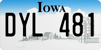 IA license plate DYL481