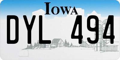 IA license plate DYL494