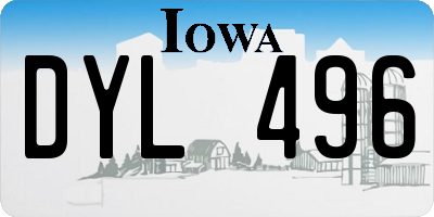 IA license plate DYL496