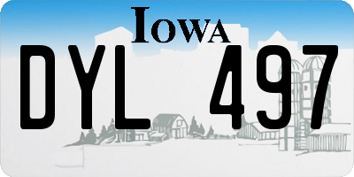 IA license plate DYL497