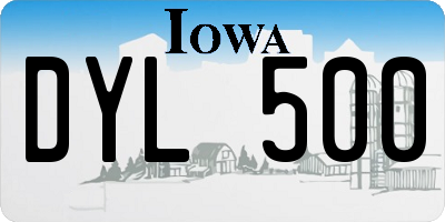 IA license plate DYL500