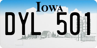 IA license plate DYL501