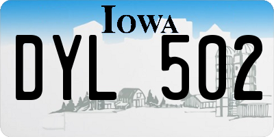 IA license plate DYL502