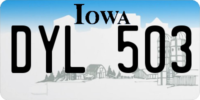 IA license plate DYL503