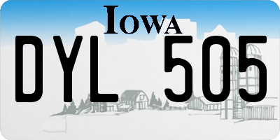 IA license plate DYL505