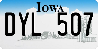 IA license plate DYL507