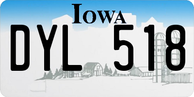 IA license plate DYL518