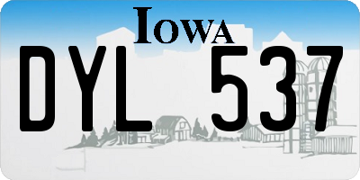 IA license plate DYL537