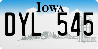 IA license plate DYL545