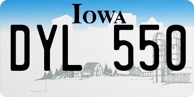 IA license plate DYL550