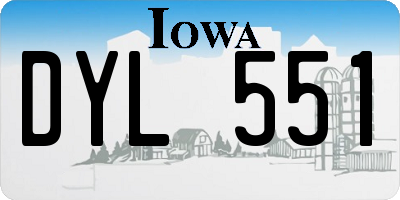 IA license plate DYL551