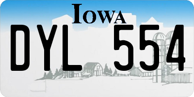 IA license plate DYL554