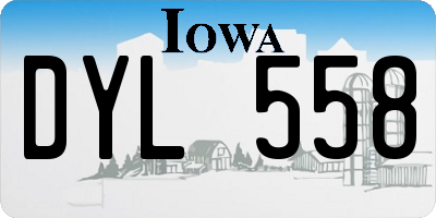 IA license plate DYL558