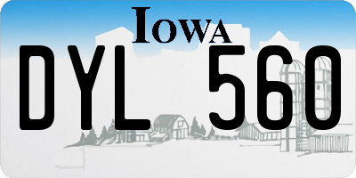 IA license plate DYL560