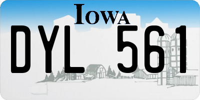 IA license plate DYL561