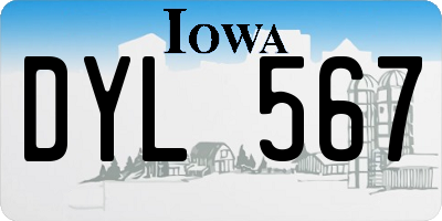 IA license plate DYL567