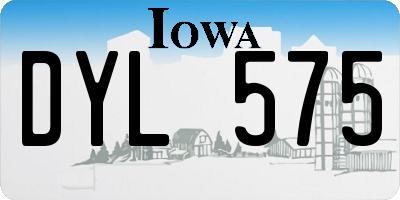 IA license plate DYL575