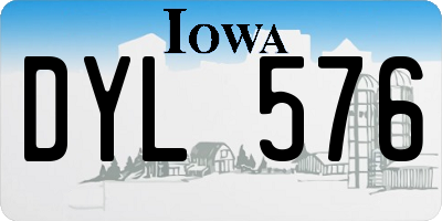 IA license plate DYL576