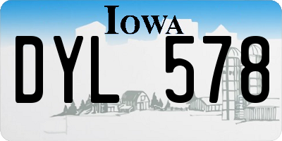 IA license plate DYL578