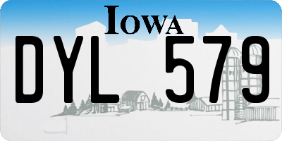 IA license plate DYL579