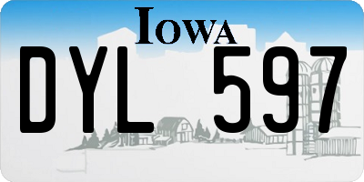 IA license plate DYL597