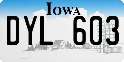 IA license plate DYL603