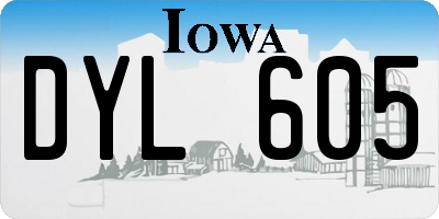 IA license plate DYL605