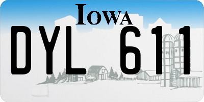 IA license plate DYL611